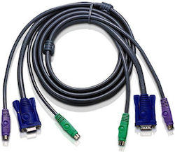 Cablu KVM Aten 2L-1006P/C VGA M + 2x PS/2 M la VGA F + PS/2 M 6.0 M