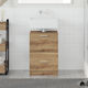 vidaXL Blat cu Lavoar L40xW37xH59cm Walnut