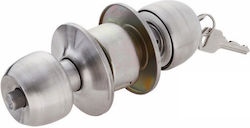 Nickel Matte Knob Lock with Key Nickel Matte Knob Lock with Key