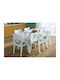 Τραπεζομάντηλο Αλέκιαστο Leaves 462 White-green 140x180εκ.