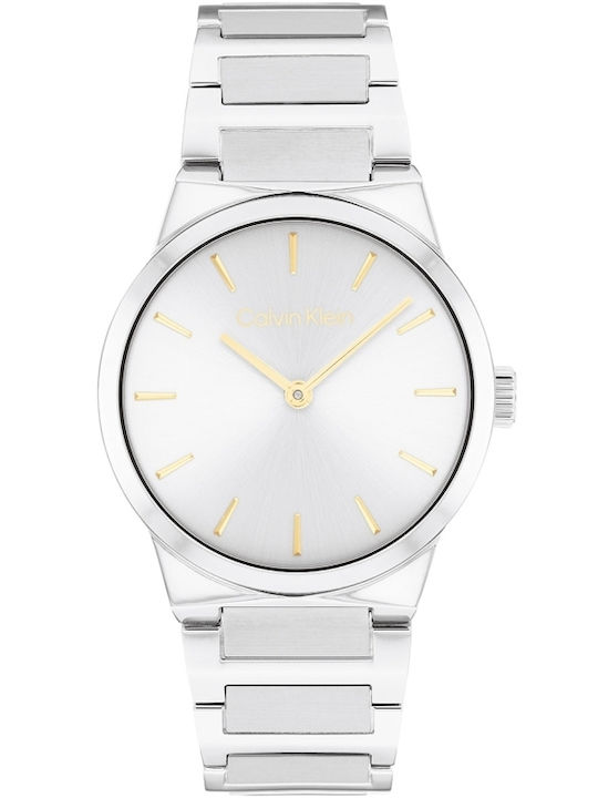 Calvin Klein Γυναικείο Ρολόι 32mm Μπαταρίας με Ασημί Μεταλλικό Μπρασελέ