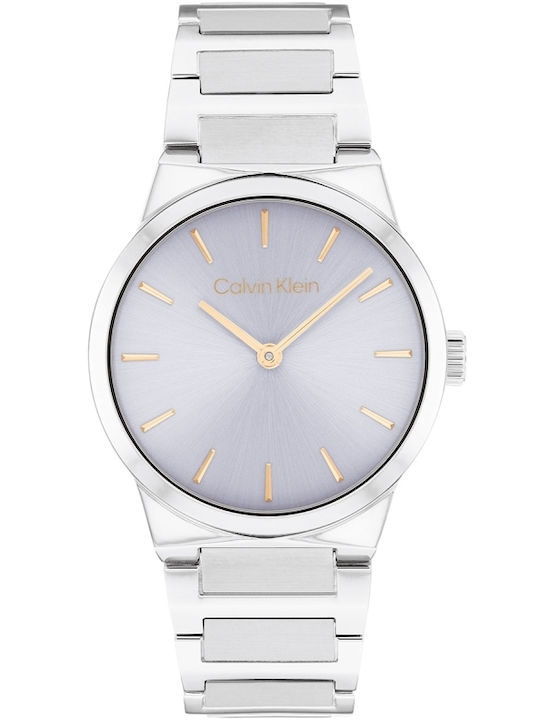 Calvin Klein Γυναικείο Ρολόι 32mm Μπαταρίας με Ασημί Μεταλλικό Μπρασελέ