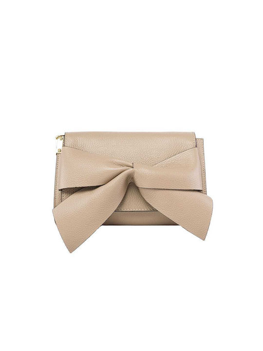 Leder Damentasche Schultertasche Taupe