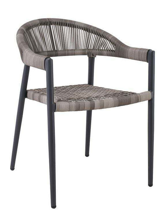 Πολυθρόνα Εξωτερικού Χώρου Rattan Madison Ανθρακί, Γκρι 58x56x78εκ.