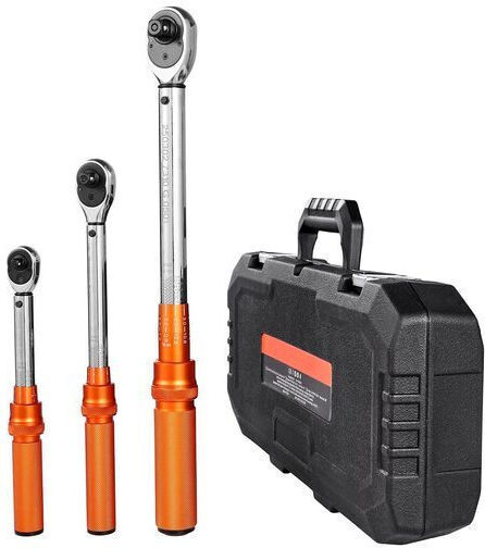 Set 3 Chei dinamometrice 1/4 1/2 3/8 Inch Interval 2.3–61 Nm 72 Dinti Cliquet Carcasă Cr-mo 3 Prelungitoare