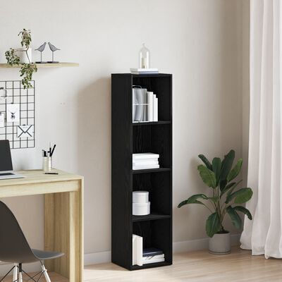 Bücherregal Schwarz Eiche 36x30x143cm