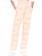 Damen Stoff Hose Yellow-Green-Pink