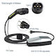 Schuko Type 2 Electric Car Charging Cable 6-16a 3.6kw 4 Meters Ip56 Led Screen Time Delay Grey Black