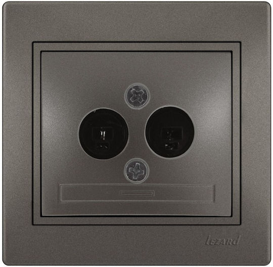 Lezard Hi-fi Steckdose 2 Ausgänge Anthrazit Mira Komplett 701.4141182