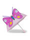 Relaxdays Kids Curved Handle Umbrella with Diameter 68cm Pink
