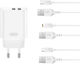 XO Φορτιστής με 2 Θύρες USB-A και Καλώδιο micro USB 12W Λευκός (CE34)