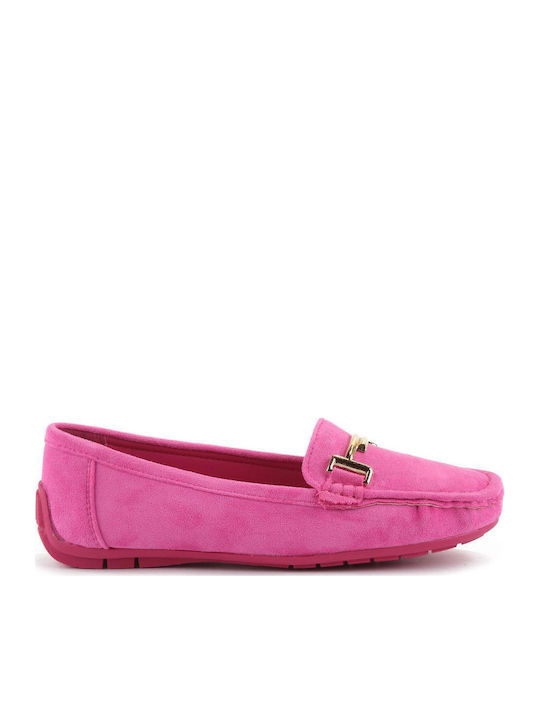 Fshoes Women's Moccasins in Fuchsia Color
