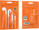 Borofone BOR-118098 In-ear Handsfree Headphones with Connector 3.5mm White