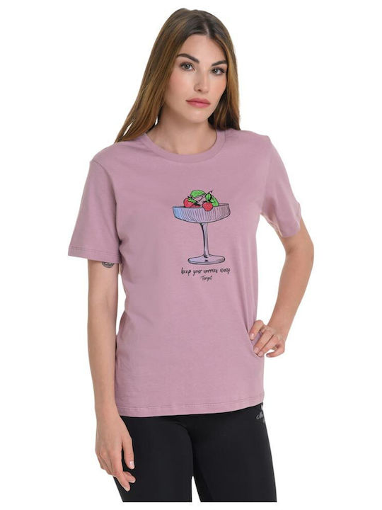 Target Γυναικεία Μπλούζα Κοντομάνικη Ροζ