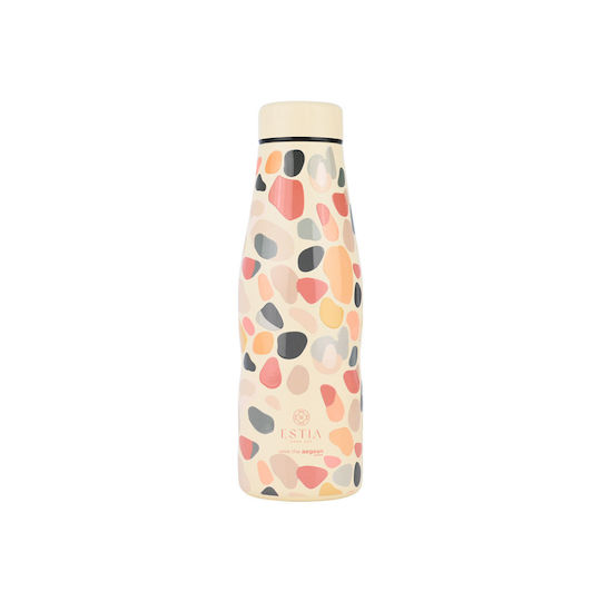 Estia Travel Flask Save the Aegean Recyclable Thermos Bottle Stainless Steel BPA Free 500ml Hue Pebbles
