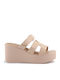 Damenplattformen Beige
