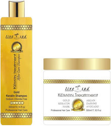Live Spa Cosmetics Gold Haarkur-Set mit Keratin Live_24925