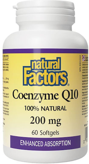 Natural Factors Coenzyme Q10 200mg 60 μαλακές κάψουλες