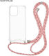 Sonique Armor Clear Silicone Case with Cord for...