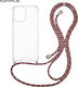 Sonique Armor Clear Silicone Case with Cord for...