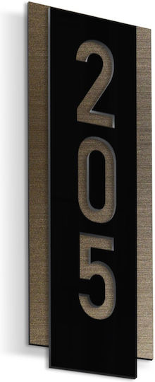 Selbstklebendes Schildnummernrahmen ''Ihre Wahl der Nummerierung'' 70mmx160mm Bronze Schwarz Acryl Kunststoff 3mm Nr. 614966