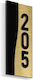 Klebendes Schild Nummernrahmen ''Nummer Ihrer Wahl'' 70mmx160mm Gold Schwarz Acryl Kunststoff 3mm Nr. 576244
