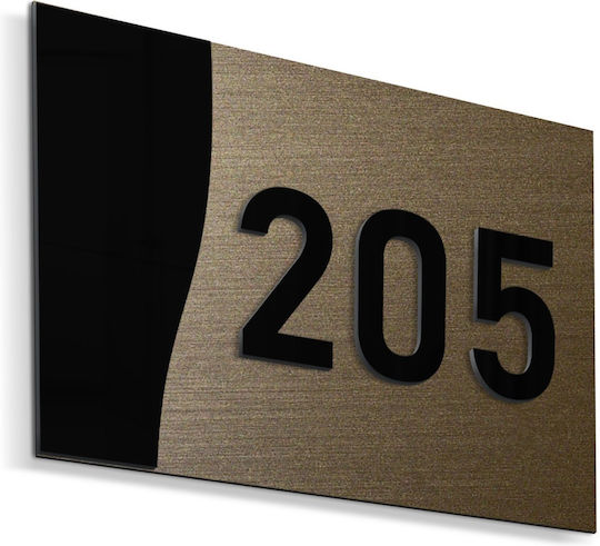 Klebendes Schild Nummernrahmen ''Ihre Wahl der Nummerierung'' 130x90mm Bronze Schwarz Acryl Kunststoff 3mm Nr. 425711
