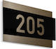 Klebendes Schild Nummernrahmen ''Nummer Ihrer Wahl'' 130x90mm Bronze Schwarz Acryl Kunststoff 3mm Nr. 695888
