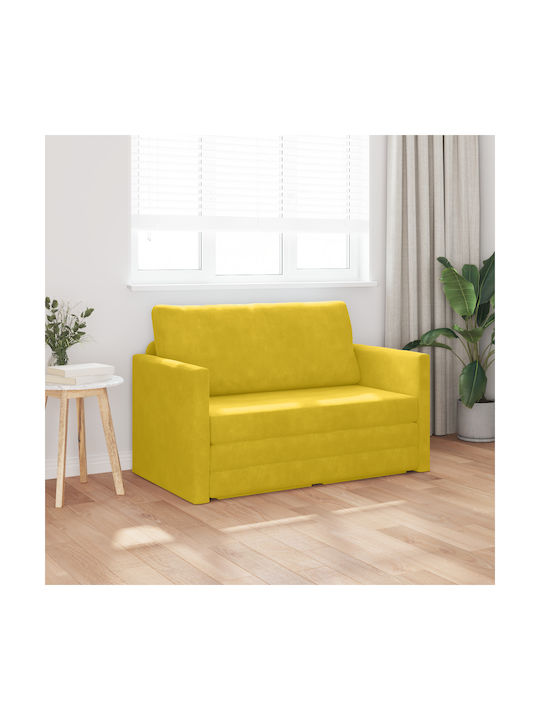 Doppelsitzer Sofa Bett Samt Gelb 124x204x61cm