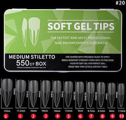Soft Gel Tips Νυχιών Διάφανα 550τμχ proff-7654