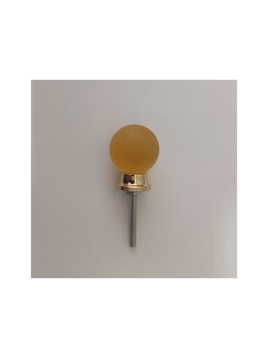 Knopf Möbelgriff aus Glas Honey Matte - Gold Ø25mm 019580 1Stück