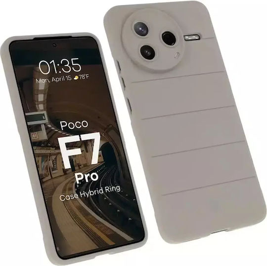 Bizon Задна корица Силикон / Закалено стъкло 2мм Сив (Poco F7 Pro)