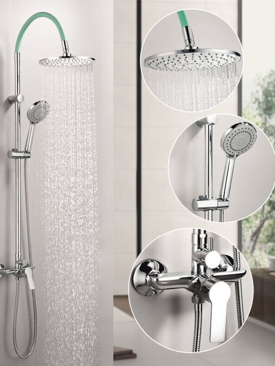 Inter Ceramic Duschsäule ohne Armatur Silber