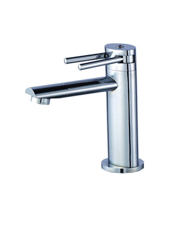 Inter Ceramic Αναμεικτική Μπαταρία Νιπτήρα Ασημί