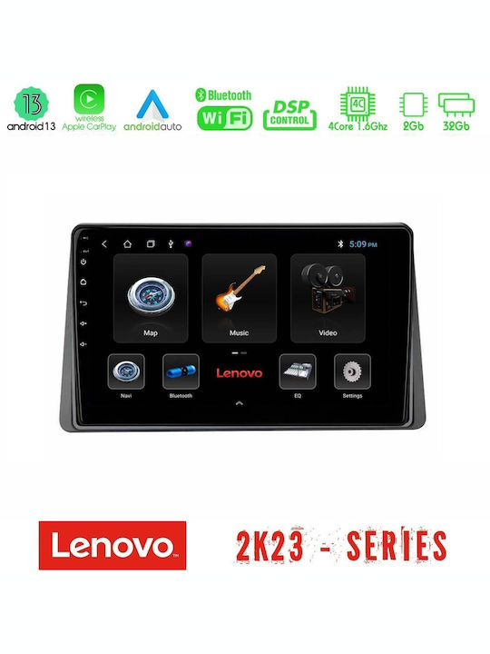 Lenovo Car Audio System for Renault Arkana 2022-2023 (Bluetooth/USB/WiFi/GPS/Apple-Carplay/Android-Auto) with Touch Screen 10"