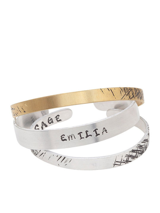 Studio Boneli Damen Set Armbänder Handschellen Vergoldet