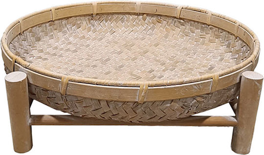 InTheBox Διακοσμητικός Δίσκος Hölzernes Rund 45x45x13cm 2Stück