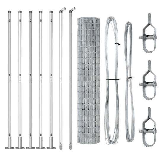 vidaXL Beine Post-Unterstützung für Gartenzaun aus Metall 150cm 1Stück Gray