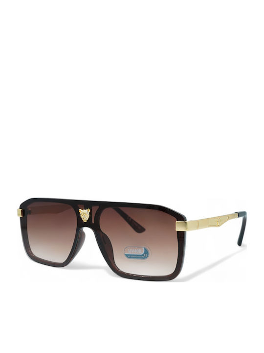 Optosquad Unisex Sunglasses with Brown Metal Frame and Brown Gradient Lens 25222