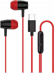 Canyon CNS-CEP5R In-Ear Freisprecheinrichtung Kopfhörer mit Stecker USB-C Rot