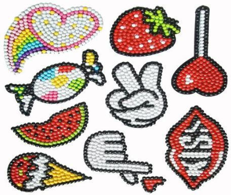 Diamond Painting Kit Stickers 9pcs Various Designs