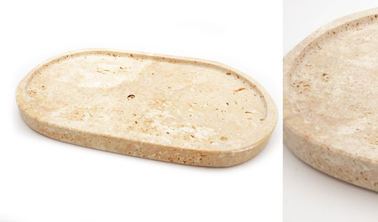 Platou Decorativ Oval Lemn Maro 1buc 25x15x2buc