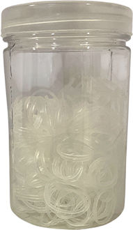 Beauty Salon Rasta Transparent Hair Ties Jar 15g