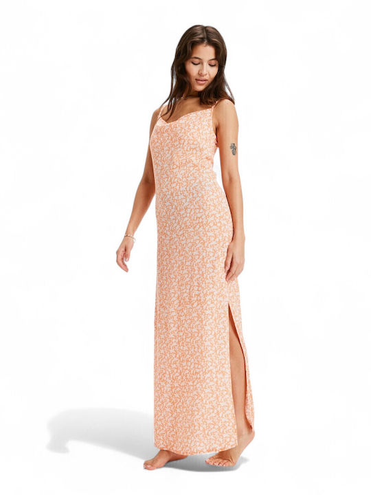 Summer Maxi Dress with Ruffles Orange