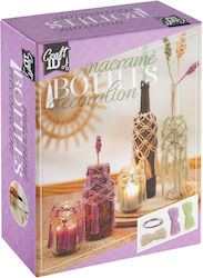 Bastel-Id Makramee-Set Flaschendekoration Blumen Cr1727/ge