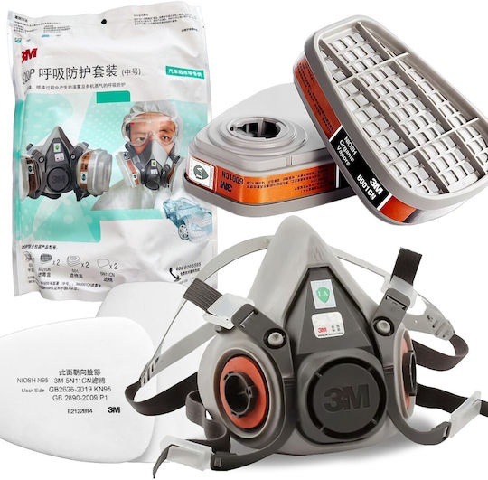 3m 6200 Half Mask Protective Spray Painting Dust Mask Filter Set