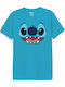 Cotton Division Disney Lilo & Stitch Smile T-shirt Blue Wdits045