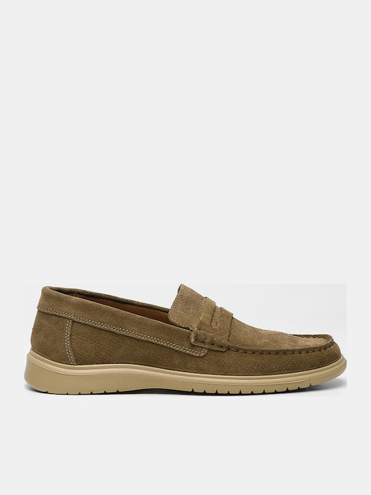 Δερμάτινα Ανδρικά Loafers σε Καφέ Χρώμα