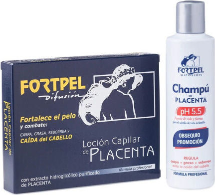 Pack 6 Placenta Vials 6x15 Ml + Placenta Shampoo 200 Ml Valquer