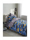 Vesta Home Set Kinderbettbezug Einzel mit Kissenbezug Baumwolle Blau 170x240cm